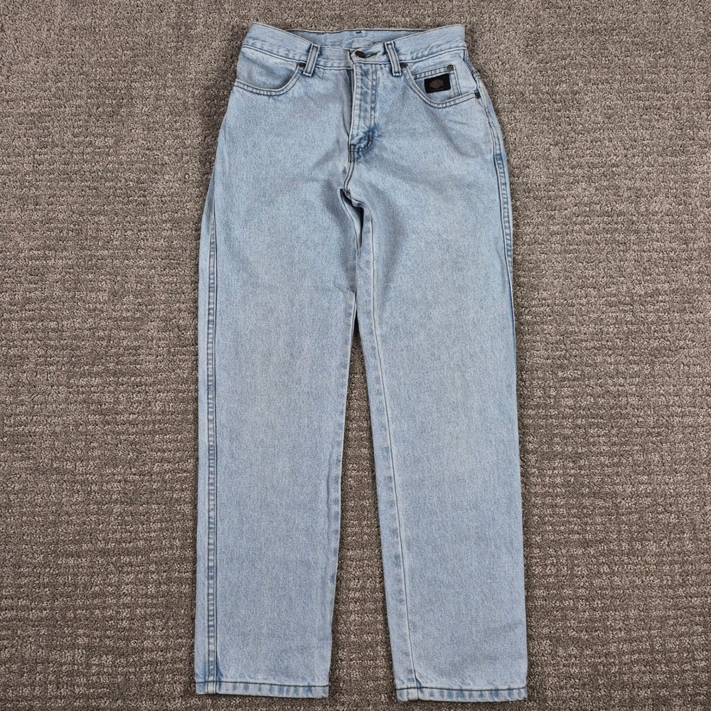 Vintage Harley Davidson Jeans Womens 4P 26x28 Blue High Rise Straight Light Y2k